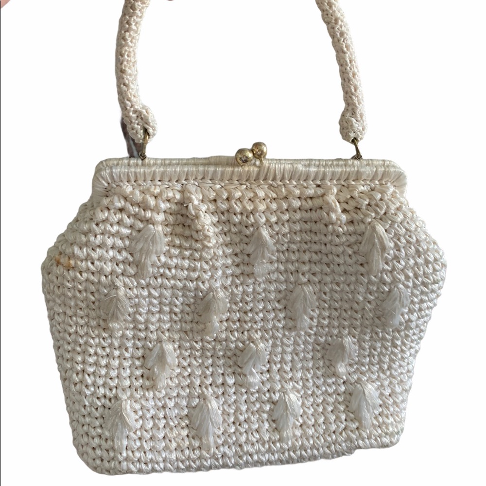 Vintage Japanese Raffia woven purse shells